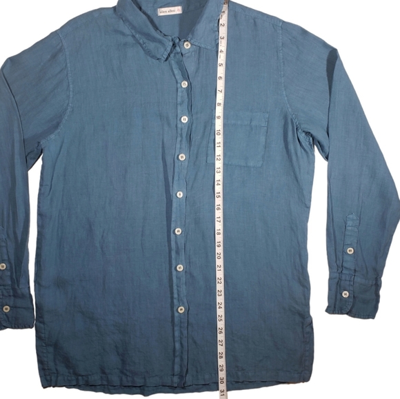 Allen Allen Linen Button Down Long Blouse Size XL - Picture 5 of 12